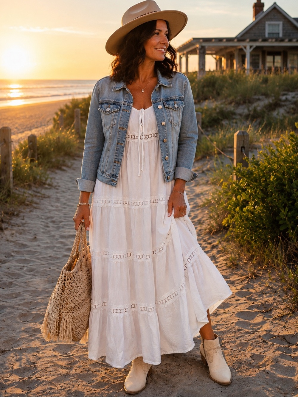New Look White Boho Lace Maxi Dress XL NWT